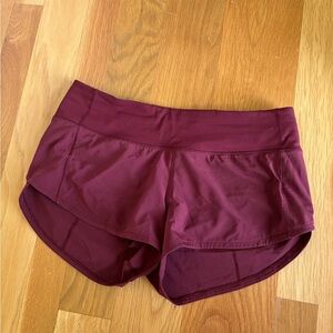 lululemon athletica Maroon Athletic Speed Up Shorts